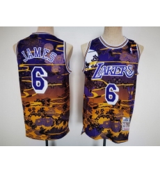 Men Los Angeles Lakers 6 LeBron James Purple Throwback Basketball Jersey Men Los Angeles Lakers 6 LeBron James Purple Throwback Basketball Jersey