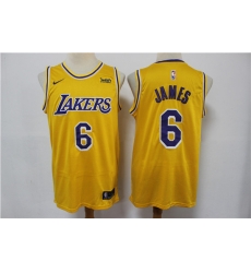 Men Los Angeles Lakers 6 LeBron James Yellow Stitched Basketball Jersey Men Los Angeles Lakers 6 LeBron James Yellow Stitched Basketball Jersey
