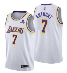 Men Los Angeles Lakers 7 Carmelo Anthony White 75th Anniversary Stitched Basketball Jersey Men Los Angeles Lakers 7 Carmelo Anthony White 75th Anniversary Stitched Basketball Jersey