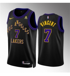 Men Los Angeles Lakers 7 Gabe Vincent Black 2023 24 City Edition Stitched Basketball Jersey Men Los Angeles Lakers 7 Gabe Vincent Black 2023 24 City Edition Stitched Basketball Jersey