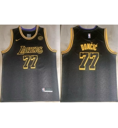 Men Los Angeles Lakers 77 Luka Docic Black 2025 Stitched Basketball Jersey 1 Men Los Angeles Lakers 77 Luka Docic Black 2025 Stitched Basketball Jersey 1