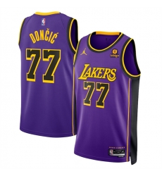 Men Los Angeles Lakers 77 Luka Doncic Purple 2025 Statement Edition Stitched Basketball Jersey Men Los Angeles Lakers 77 Luka Doncic Purple 2025 Statement Edition Stitched Basketball Jersey