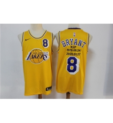 Men Los Angeles Lakers 8 Kobe Bryant Yellow Nike R.I.P Swingman Fashion Jersey Men Los Angeles Lakers 8 Kobe Bryant Yellow Nike R.I.P Swingman Fashion Jersey
