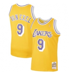 Men Los Angeles Lakers 9 Nick Van Exel Swingman Gold Home Basketball Jersey Men Los Angeles Lakers 9 Nick Van Exel Swingman Gold Home Basketball Jersey