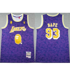 Men Los Angeles Lakers 93 Bape Purple 1996 97 Stitched NBA Jersey 728 Men Los Angeles Lakers 93 Bape Purple 1996 97 Stitched NBA Jersey 728