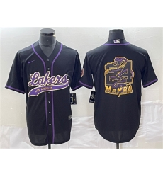 Men Los Angeles Lakers Black 24 Mamba Big Logo Cool Base Stitched Baseball Jersey Men Los Angeles Lakers Black 24 Mamba Big Logo Cool Base Stitched Baseball Jersey