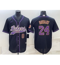 Men Los Angeles Lakers Front 8 Back 24 Kobe Bryant Black Cool Base Stitched Baseball Jersey Men Los Angeles Lakers Front 8 Back 24 Kobe Bryant Black Cool Base Stitched Baseball Jersey