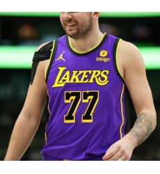 Men Los Angeles Lakers Luka Doncic #77 Purple Stitched NBA Jersey Men Los Angeles Lakers Luka Doncic #77 Purple Stitched NBA Jersey
