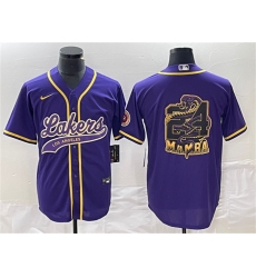 Men Los Angeles Lakers Purple 24 Mamba Big Logo Cool Base Stitched Baseball Jerseys Men Los Angeles Lakers Purple 24 Mamba Big Logo Cool Base Stitched Baseball Jerseys