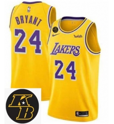 Men Nike 2020 Los Angeles Lakers 24 Kobe Bryant Yellow Stitched Swinman NBA stitched KB patch Jersey Men Nike 2020 Los Angeles Lakers 24 Kobe Bryant Yellow Stitched Swinman NBA stitched KB patch Jersey