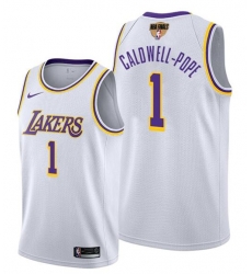 Men's Los Angeles Lakers #1 Kentavious Caldwell-Pope 2020 White Finals Stitched NBA Jersey Men's Los Angeles Lakers #1 Kentavious Caldwell-Pope 2020 White Finals Stitched NBA Jersey