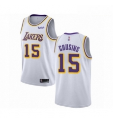 Mens Los Angeles Lakers 15 DeMarcus Cousins Authentic White Basketball Jersey Association Edition Mens Los Angeles Lakers 15 DeMarcus Cousins Authentic White Basketball Jersey Association Edition