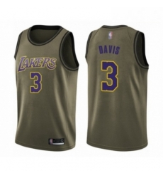 Mens Los Angeles Lakers 3 Anthony Davis Swingman Green Salute to Service Basketball Jersey Mens Los Angeles Lakers 3 Anthony Davis Swingman Green Salute to Service Basketball Jersey