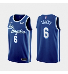 Men's Los Angeles Lakers LeBron James #6 Jersey Blue Classic 2021-22 Men's Los Angeles Lakers LeBron James #6 Jersey Blue Classic 2021-22