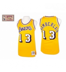Mens Mitchell and Ness Los Angeles Lakers 13 Wilt Chamberlain Swingman Gold Throwback NBA Jersey Mens Mitchell and Ness Los Angeles Lakers 13 Wilt Chamberlain Swingman Gold Throwback NBA Jersey