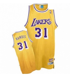 Mens Mitchell and Ness Los Angeles Lakers 31 Kurt Rambis Authentic Gold Throwback NBA Jersey Mens Mitchell and Ness Los Angeles Lakers 31 Kurt Rambis Authentic Gold Throwback NBA Jersey