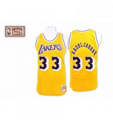 Mens Mitchell and Ness Los Angeles Lakers 33 Abdul Jabbar Swingman Gold Throwback NBA Jersey Mens Mitchell and Ness Los Angeles Lakers 33 Abdul Jabbar Swingman Gold Throwback NBA Jersey