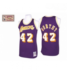 Mens Mitchell and Ness Los Angeles Lakers 42 James Worthy Authentic Purple Throwback NBA Jersey Mens Mitchell and Ness Los Angeles Lakers 42 James Worthy Authentic Purple Throwback NBA Jersey