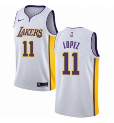 Mens Nike Los Angeles Lakers 11 Brook Lopez Authentic White NBA Jersey Association Edition Mens Nike Los Angeles Lakers 11 Brook Lopez Authentic White NBA Jersey Association Edition