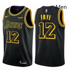 Mens Nike Los Angeles Lakers 12 Channing Frye Authentic Black City Edition NBA Jersey Mens Nike Los Angeles Lakers 12 Channing Frye Authentic Black City Edition NBA Jersey