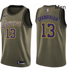 Mens Nike Los Angeles Lakers 13 Wilt Chamberlain Swingman Green Salute to Service NBA Jersey Mens Nike Los Angeles Lakers 13 Wilt Chamberlain Swingman Green Salute to Service NBA Jersey