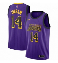 Mens Nike Los Angeles Lakers 14 Brandon Ingram Purple stripe NBA Jersey Mens Nike Los Angeles Lakers 14 Brandon Ingram Purple stripe NBA Jersey
