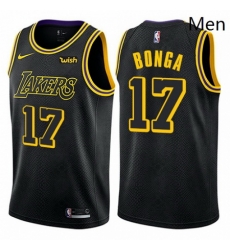 Mens Nike Los Angeles Lakers 17 Isaac Bonga Swingman Black City Edition NBA Jersey Mens Nike Los Angeles Lakers 17 Isaac Bonga Swingman Black City Edition NBA Jersey