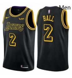 Mens Nike Los Angeles Lakers 2 Lonzo Ball Authentic Black City Edition NBA Jersey Mens Nike Los Angeles Lakers 2 Lonzo Ball Authentic Black City Edition NBA Jersey