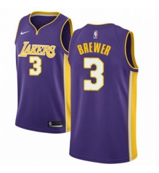 Mens Nike Los Angeles Lakers 3 Corey Brewer Swingman Purple NBA Jersey Statement Edition Mens Nike Los Angeles Lakers 3 Corey Brewer Swingman Purple NBA Jersey Statement Edition