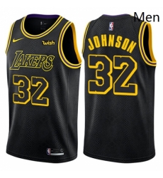 Mens Nike Los Angeles Lakers 32 Magic Johnson Authentic Black City Edition NBA Jersey Mens Nike Los Angeles Lakers 32 Magic Johnson Authentic Black City Edition NBA Jersey