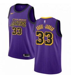 Mens Nike Los Angeles Lakers 33 Kareem Abdul Jabbar Swingman Purple NBA Jersey City Edition Mens Nike Los Angeles Lakers 33 Kareem Abdul Jabbar Swingman Purple NBA Jersey City Edition