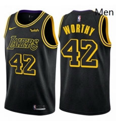 Mens Nike Los Angeles Lakers 42 James Worthy Swingman Black City Edition NBA Jersey Mens Nike Los Angeles Lakers 42 James Worthy Swingman Black City Edition NBA Jersey