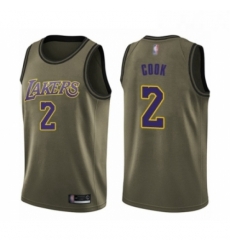 Youth Los Angeles Lakers 2 Quinn Cook Swingman Green Salute to Service Basketball Jersey Youth Los Angeles Lakers 2 Quinn Cook Swingman Green Salute to Service Basketball Jersey