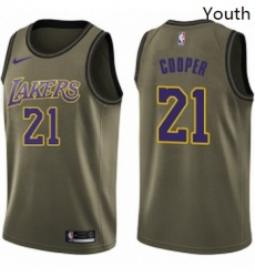 Youth Nike Los Angeles Lakers 21 Michael Cooper Swingman Green Salute to Service NBA Jersey Youth Nike Los Angeles Lakers 21 Michael Cooper Swingman Green Salute to Service NBA Jersey