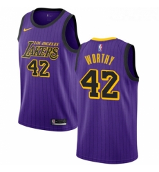 Youth Nike Los Angeles Lakers 42 James Worthy Swingman Purple NBA Jersey City Edition Youth Nike Los Angeles Lakers 42 James Worthy Swingman Purple NBA Jersey City Edition