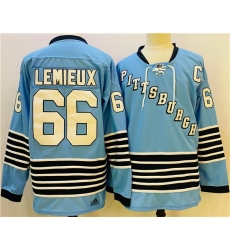 Men Pittsburgh Penguins 66 Mario Lemieux Blue Team Classics Stitched NHL Jersey Men Pittsburgh Penguins 66 Mario Lemieux Blue Team Classics Stitched NHL Jersey