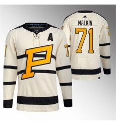 Men Pittsburgh Penguins 71 Evgeni Malkin Cream 2023 Winter Classic Stitched Jersey Men Pittsburgh Penguins 71 Evgeni Malkin Cream 2023 Winter Classic Stitched Jersey
