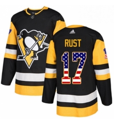 Mens Adidas Pittsburgh Penguins 17 Bryan Rust Authentic Black USA Flag Fashion NHL Jersey Mens Adidas Pittsburgh Penguins 17 Bryan Rust Authentic Black USA Flag Fashion NHL Jersey