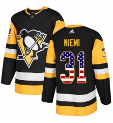 Mens Adidas Pittsburgh Penguins 31 Antti Niemi Authentic Black USA Flag Fashion NHL Jersey Mens Adidas Pittsburgh Penguins 31 Antti Niemi Authentic Black USA Flag Fashion NHL Jersey