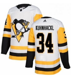 Mens Adidas Pittsburgh Penguins 34 Tom Kuhnhackl Authentic White Away NHL Jersey Mens Adidas Pittsburgh Penguins 34 Tom Kuhnhackl Authentic White Away NHL Jersey