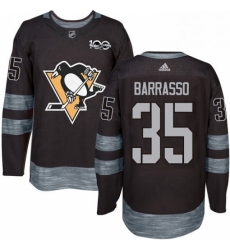 Mens Adidas Pittsburgh Penguins 35 Tom Barrasso Authentic Black 1917 2017 100th Anniversary NHL Jersey Mens Adidas Pittsburgh Penguins 35 Tom Barrasso Authentic Black 1917 2017 100th Anniversary NHL Jersey