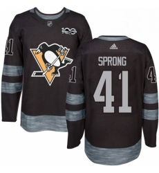 Mens Adidas Pittsburgh Penguins 41 Daniel Sprong Authentic Black 1917 2017 100th Anniversary NHL Jersey Mens Adidas Pittsburgh Penguins 41 Daniel Sprong Authentic Black 1917 2017 100th Anniversary NHL Jersey