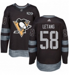 Mens Adidas Pittsburgh Penguins 58 Kris Letang Authentic Black 1917 2017 100th Anniversary NHL Jersey Mens Adidas Pittsburgh Penguins 58 Kris Letang Authentic Black 1917 2017 100th Anniversary NHL Jersey