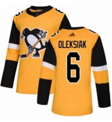 Mens Adidas Pittsburgh Penguins 6 Jamie Oleksiak Premier Gold Alternate NHL Jerse Mens Adidas Pittsburgh Penguins 6 Jamie Oleksiak Premier Gold Alternate NHL Jerse