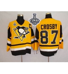 Mitchell 26Ness Penguins #87 Sidney Crosby Yellow 2017 Stanley Cup Final Patch Stitched NHL Jersey Mitchell 26Ness Penguins #87 Sidney Crosby Yellow 2017 Stanley Cup Final Patch Stitched NHL Jersey