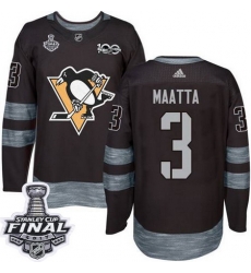 Penguins #3 Olli Maatta Black 1917 2017 100th Anniversary Stanley Cup Final Patch Stitched NHL Jersey Penguins #3 Olli Maatta Black 1917 2017 100th Anniversary Stanley Cup Final Patch Stitched NHL Jersey