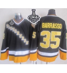 Penguins #35 Tom Barrasso Black Yellow CCM Throwback 2017 Stanley Cup Final Patch Stitched NHL Jersey Penguins #35 Tom Barrasso Black Yellow CCM Throwback 2017 Stanley Cup Final Patch Stitched NHL Jersey