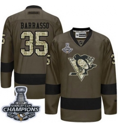 Penguins #35 Tom Barrasso Green Salute to Service 2017 Stanley Cup Finals Champions Stitched NHL Jersey Penguins #35 Tom Barrasso Green Salute to Service 2017 Stanley Cup Finals Champions Stitched NHL Jersey