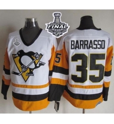 Penguins #35 Tom Barrasso White Black CCM Throwback 2017 Stanley Cup Final Patch Stitched NHL Jersey Penguins #35 Tom Barrasso White Black CCM Throwback 2017 Stanley Cup Final Patch Stitched NHL Jersey