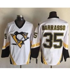 Penguins #35 Tom Barrasso White CCM Throwback Stitched NHL Jersey Penguins #35 Tom Barrasso White CCM Throwback Stitched NHL Jersey